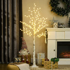 Kalėdinė dekoracija – dirbtinis beržas su 120 LED, IP44, 150 cm, baltas