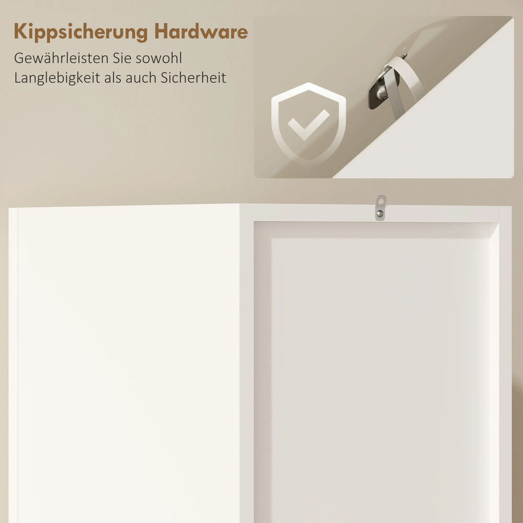 Badezimmerschrank, aukšta spintelė su lentynomis, 30 x 34,6 x 180,5 cm, balta