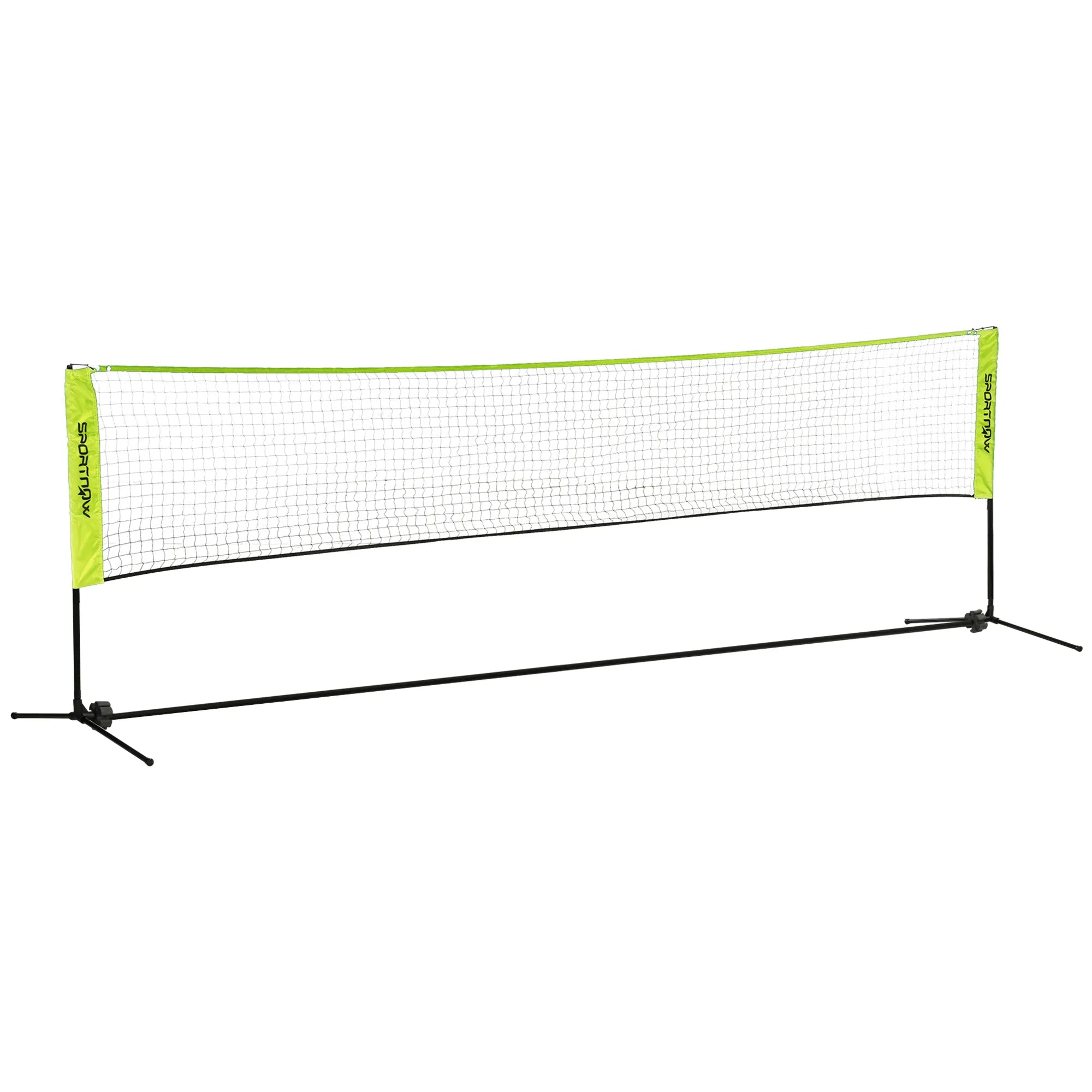 Badminton tinklas reguliuojamu aukščiu 107-155 cm, geltonas