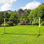 Badminton tinklas reguliuojamu aukščiu 107-155 cm, geltonas