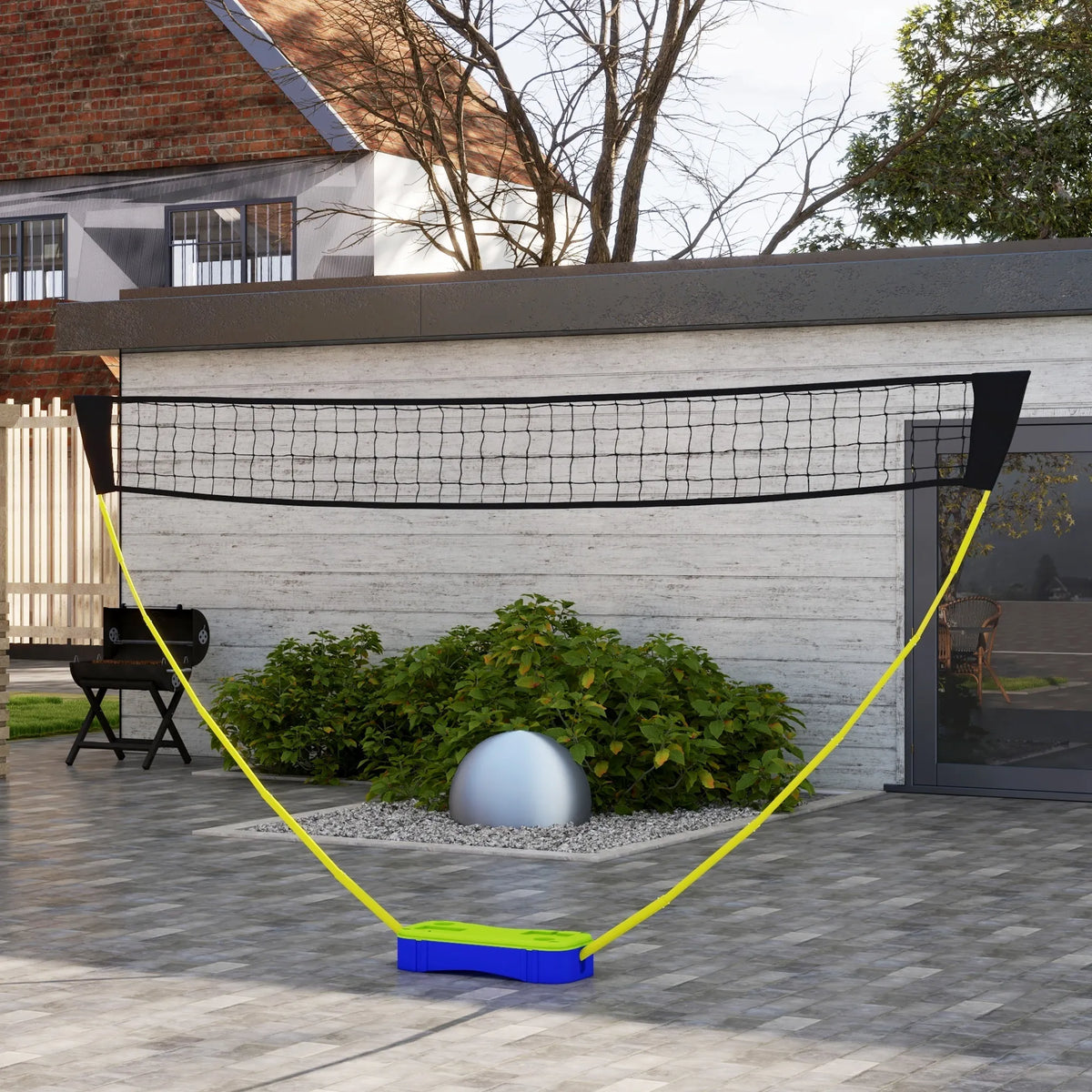Badmintono ir tinklinio tinklo rinkinys, 400 cm, mėlynas/žalias