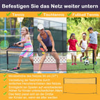 Badmintono tinklas 94/158 cm sulankstomas tinklinio tinklas su transportavimo maišeliu 2 pakopų aukščio reguliavimas Teniso tinklas Badmintono tinklas Nešiojamas rinkinys teniso žaidimui Badmintono tinklas sodui, parkui, lauke