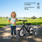 Balansinis dviratukas 4-in-1 vaikams nuo 2 iki 5 metų, juodas