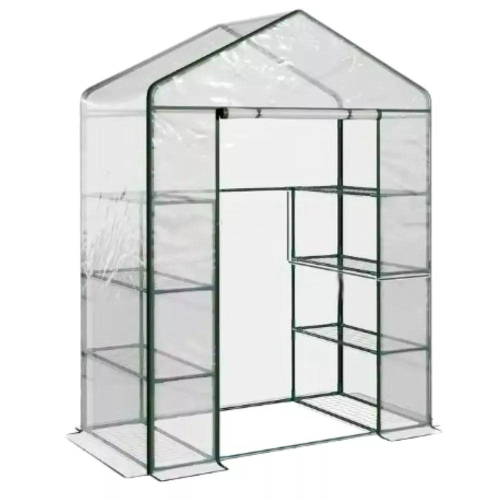 Balkoninis sodo šiltnamis, 4 lentynos, PVC plėvelė, 195 × 143 × 73 cm