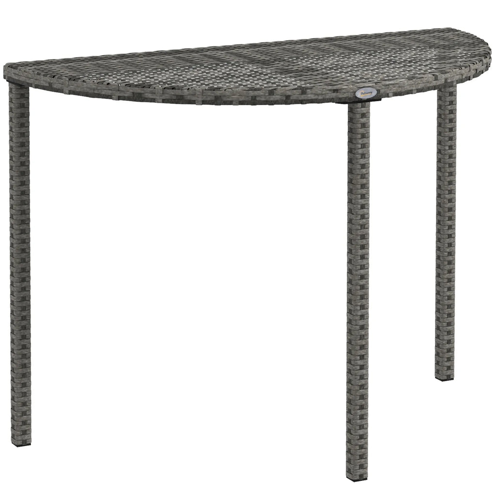Balkono stalas dirbtinio ratano, 100x50x74 cm, pilkas