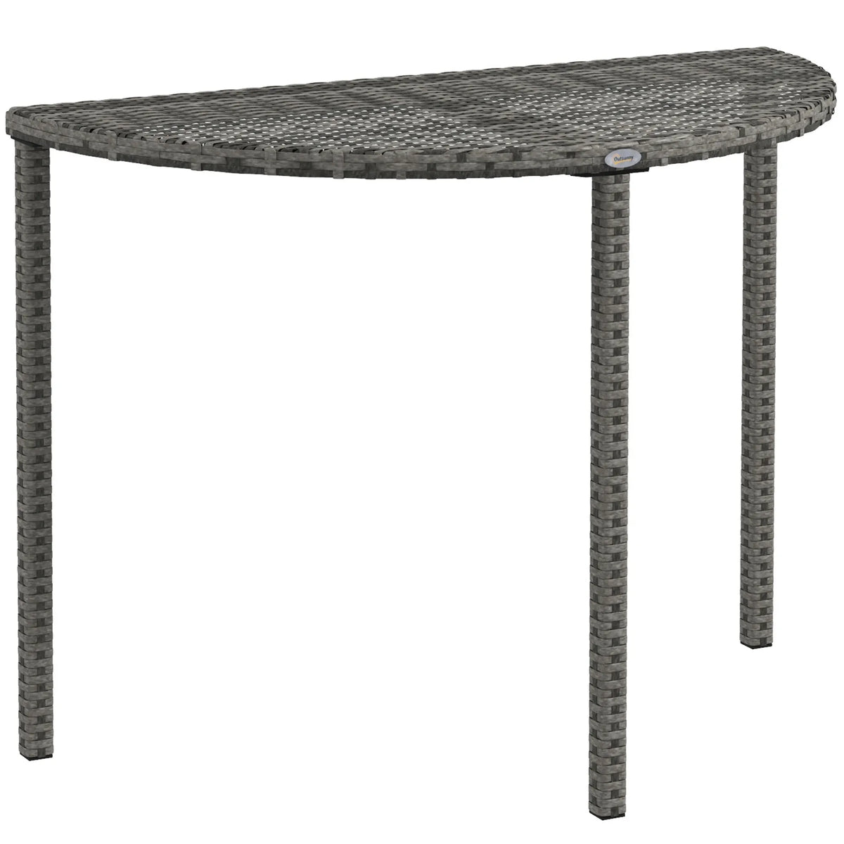 Balkono stalas dirbtinio ratano, 100x50x74 cm, pilkas