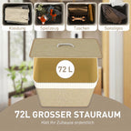 Bambukinis skalbinių krepšys su dangčiu, 72 l, natūralus