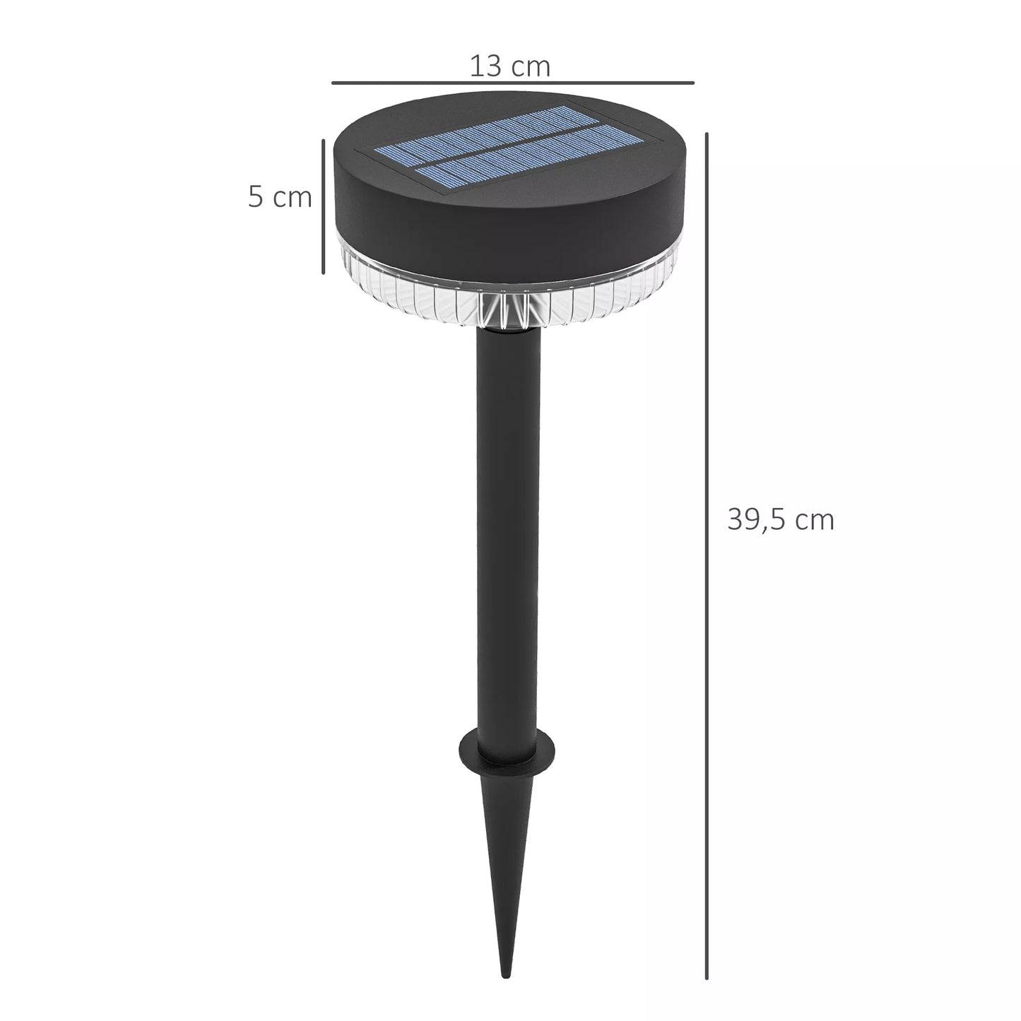 Saulės lauko šviestuvai, atsparūs vandeniui, šiltos baltos spalvos LED, 10-12 val. veikimo laikas, juodi