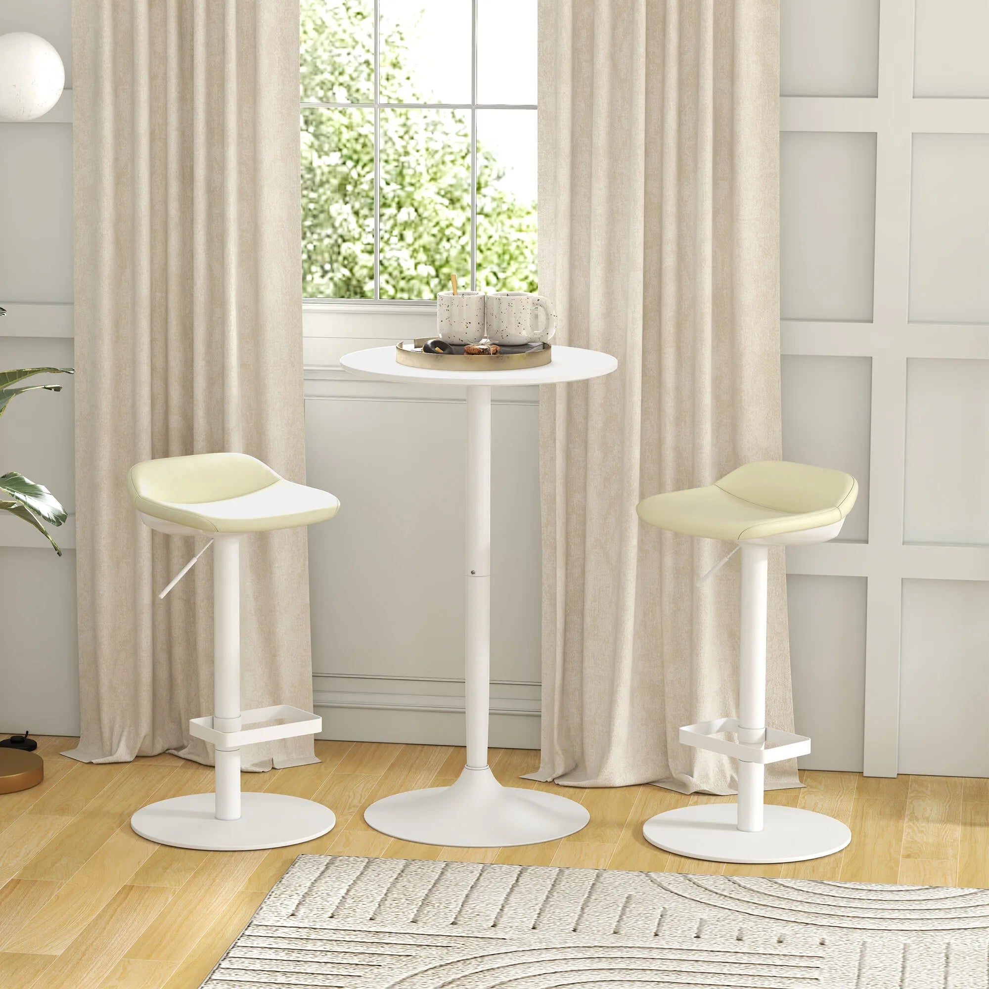 Baras Stalas, stalas 2 asmenims, 60 x 60 x 102 cm, baltas