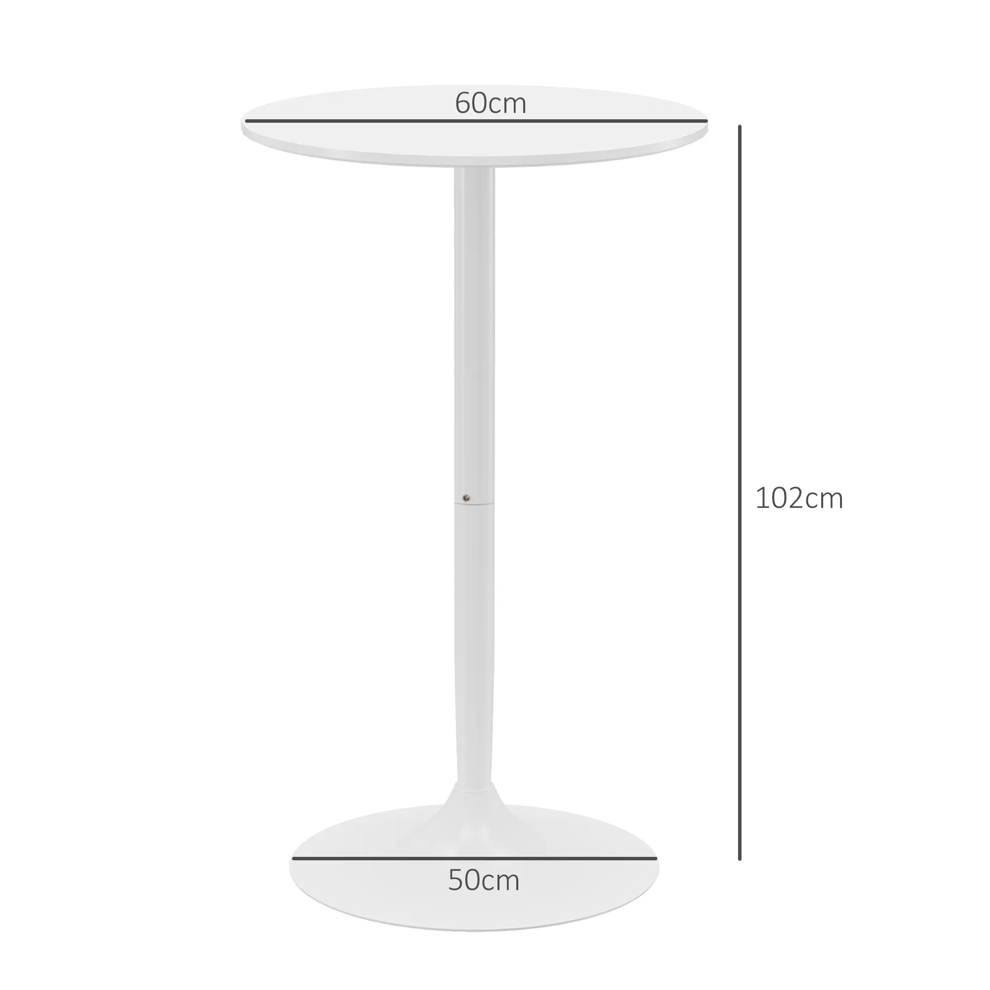 Baras Stalas, stalas 2 asmenims, 60 x 60 x 102 cm, baltas