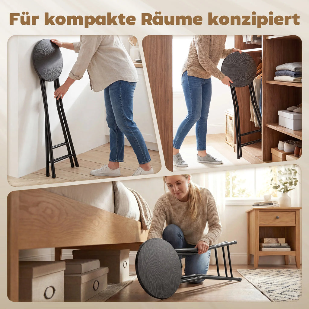Baro kėdės, sulankstomos, metalinis rėmas, 2 vnt., juodos, iki 120 kg