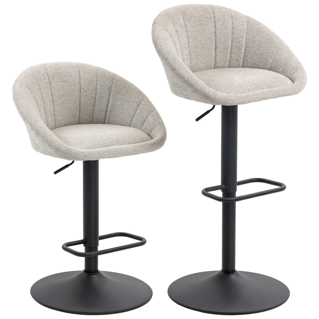 Baro kėdžių komplektas, reguliuojamo aukščio, 2 vnt., smėlio spalvos