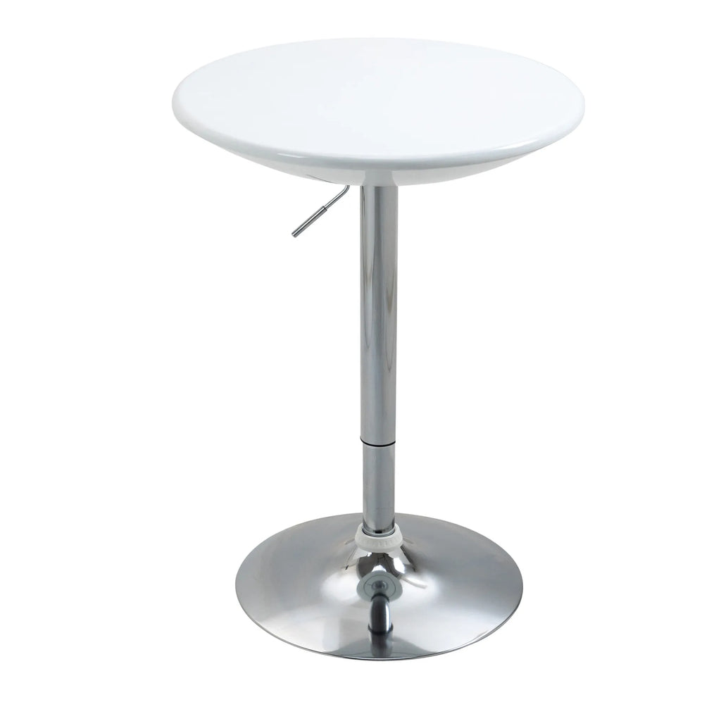 Baro stalas reguliuojamu aukščiu, Ø61 cm, baltas