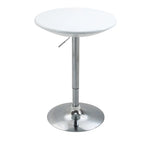 Baro stalas reguliuojamu aukščiu, Ø61 cm, baltas