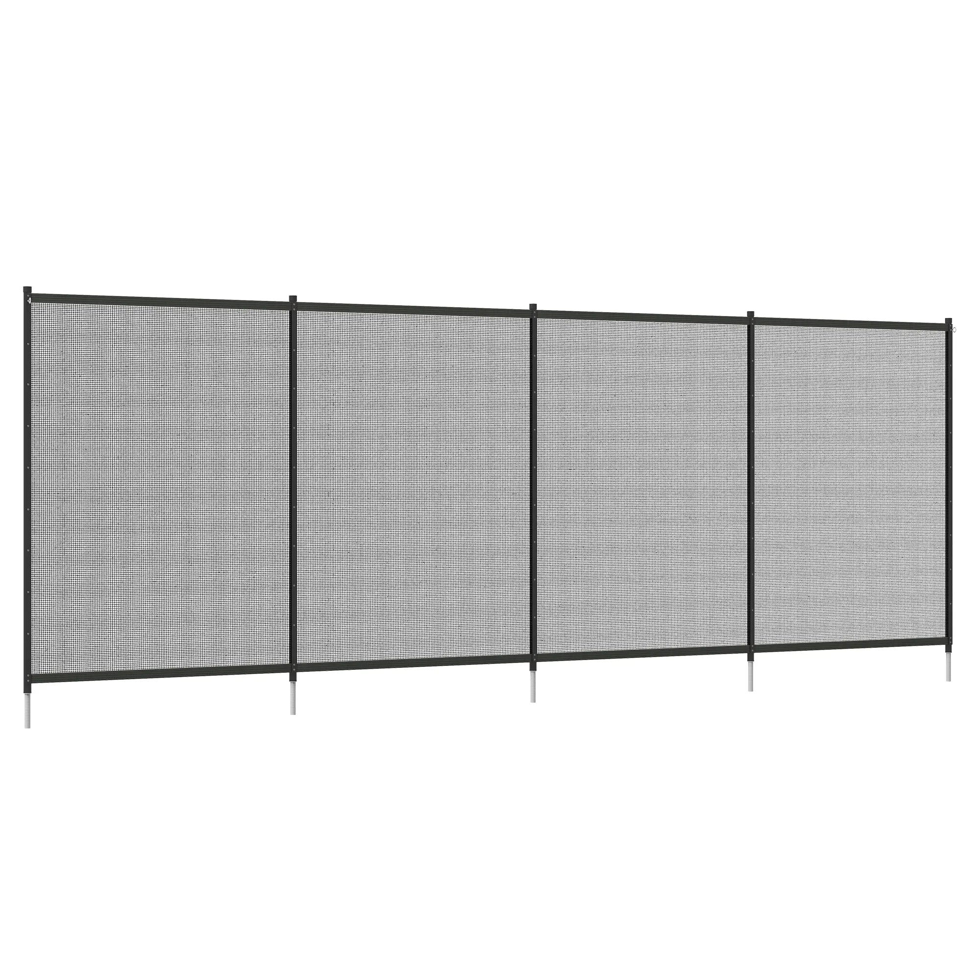 Baseino apsauginė tvorelė, 4 dalių, 365 x 126 cm, juoda