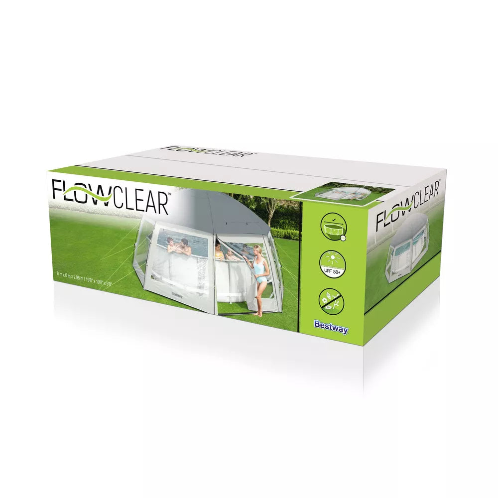 Baseino palapinė FLOWCLEAR, kupolo formos, 82 x 25 x 30 cm