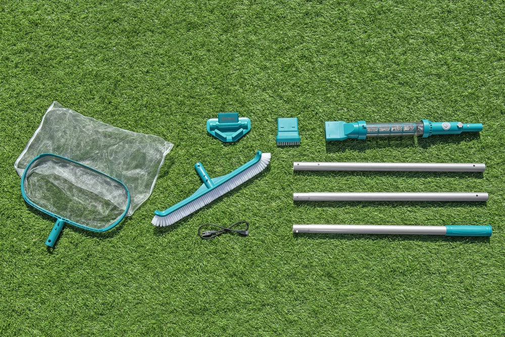 Baseino siurblys, bevielis, su priedais, pilkai žydras