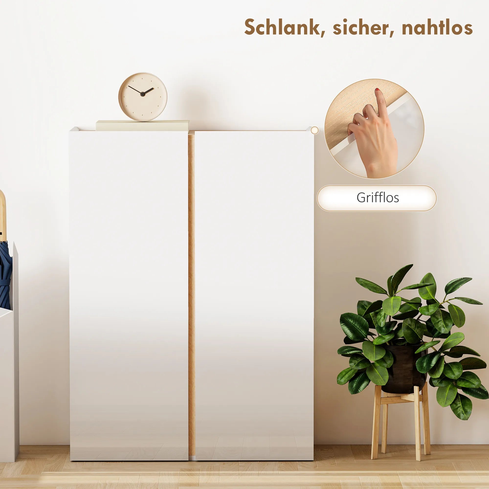 Batų spintelė medinė 70 cm su 6 lentynomis balta