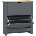 Batų spintelė su 2 skyriais, 72 x 26 x 80 cm, tamsiai pilka