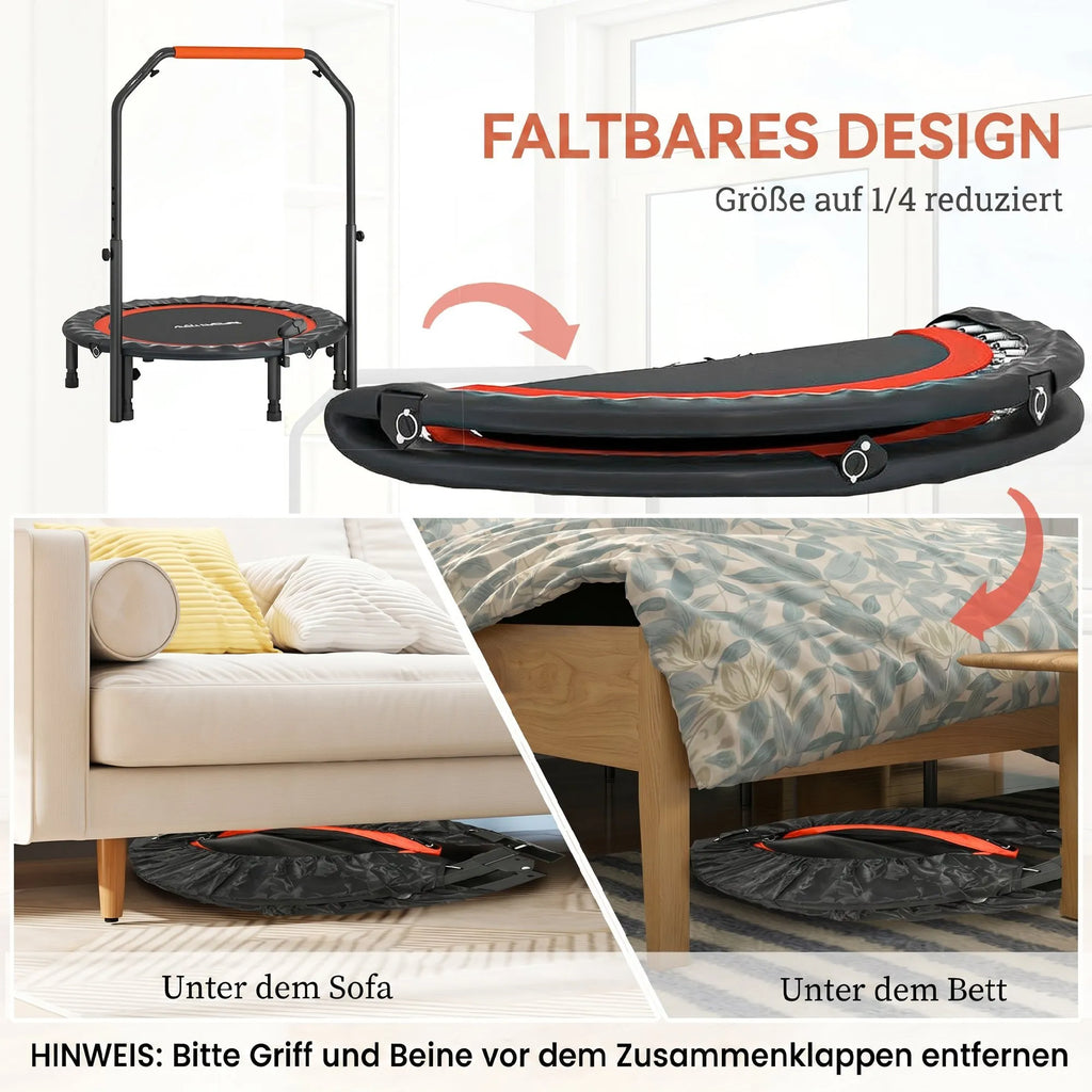 Batutas su reguliuojama rankena, 102 cm, juodas su raudonu