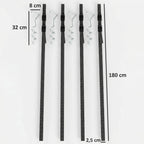 Batuto ankeriai 4 vnt. rinkinys 32 cm, spiraliniai tvirtinimo kuolai su diržais, sidabriniai