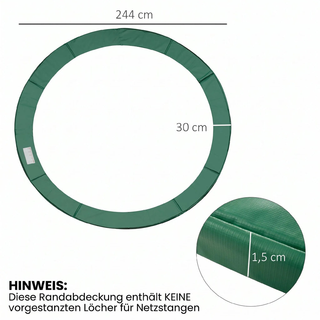 Batuto apsaugos matmenų schema: skersmuo, plotis ir storis centimetrais