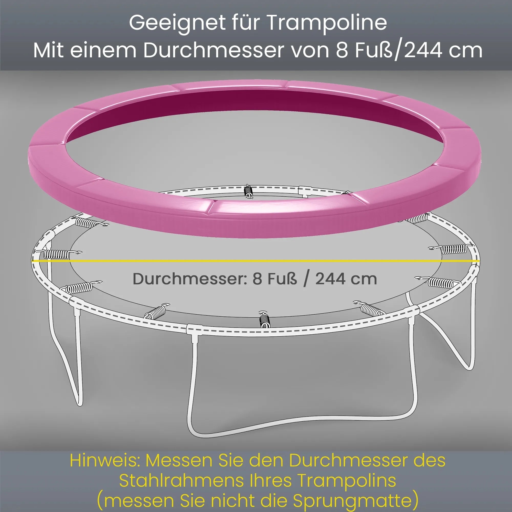 Batuto krašto apsauga, atspari vandeniui, Ø244 cm, rožinė