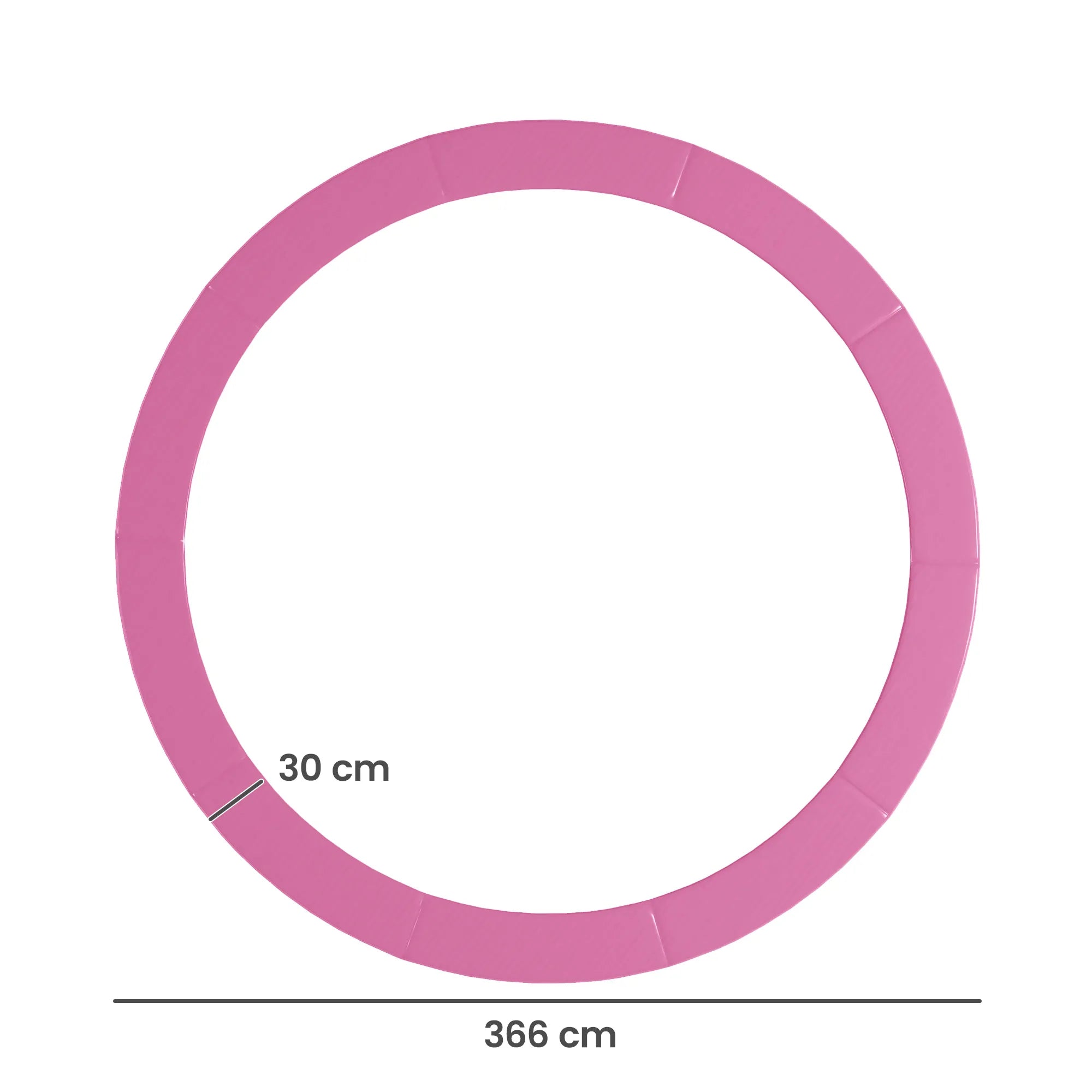Batuto kraštų apsauga, vandeniui atspari, Ø366 cm, rožinė