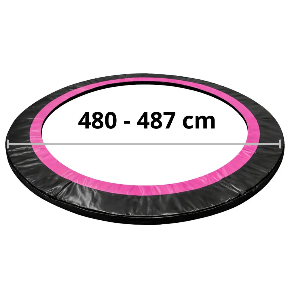Batuto spyruoklių apsauginis dangtis, 480–487 cm batutams, juodas ir rožinis