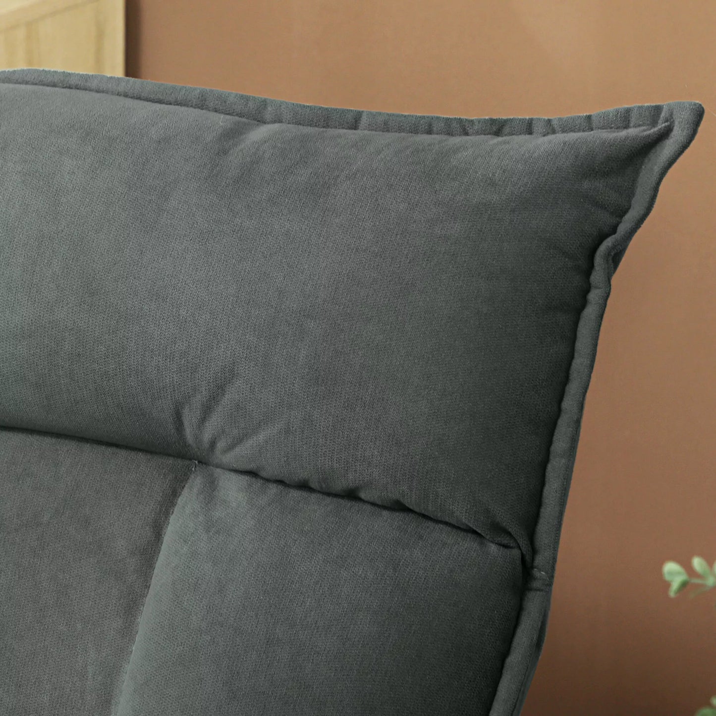 Grindų krėslas su 5 padėtimis reguliuojamu atlošu, pasukamas, moderni minkšta kėdė, tamsiai pilka