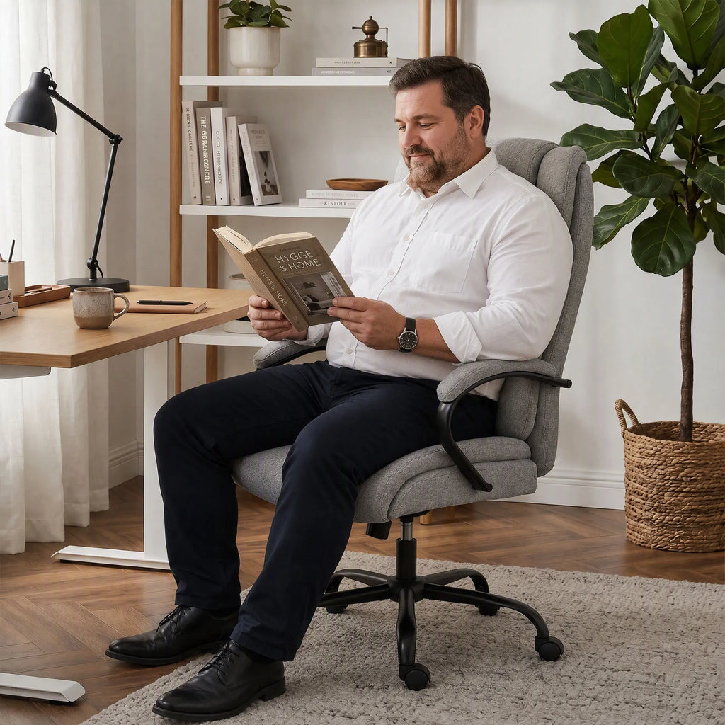 Biro kėdė ergonomiška iki 220 kg, šviesiai pilka