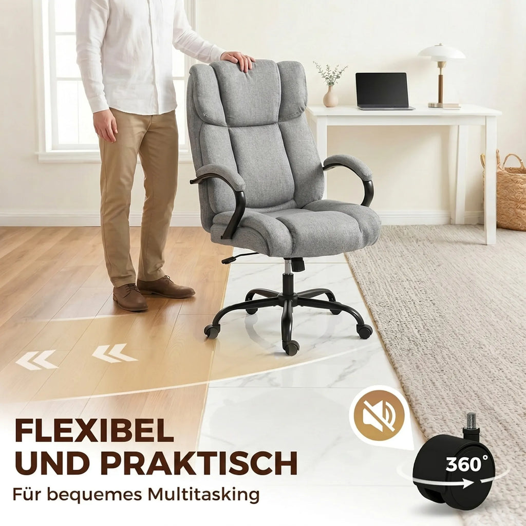 Biro kėdė ergonomiška iki 220 kg, šviesiai pilka