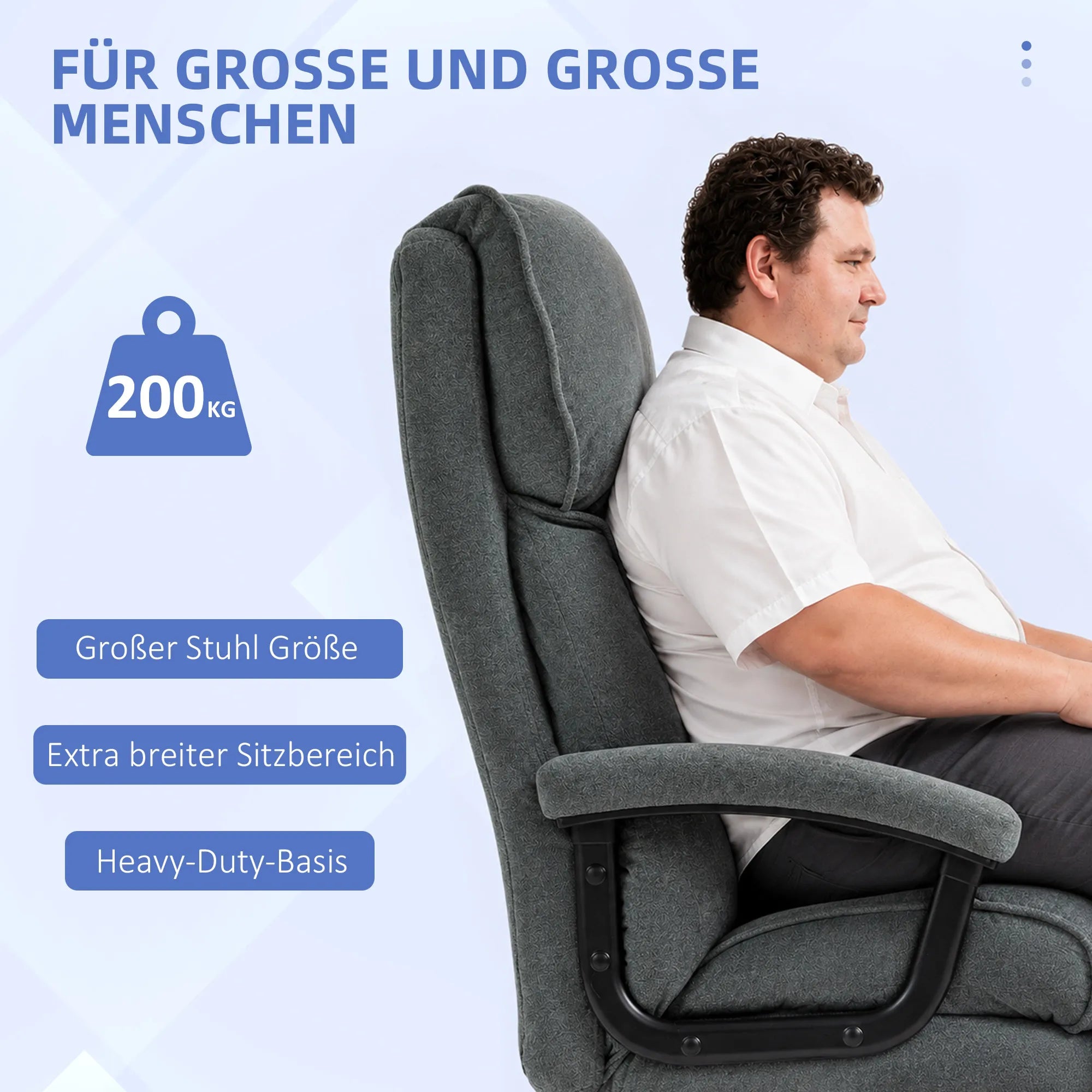 Biuro kėdė ergonomiška, iki 200 kg, pilka