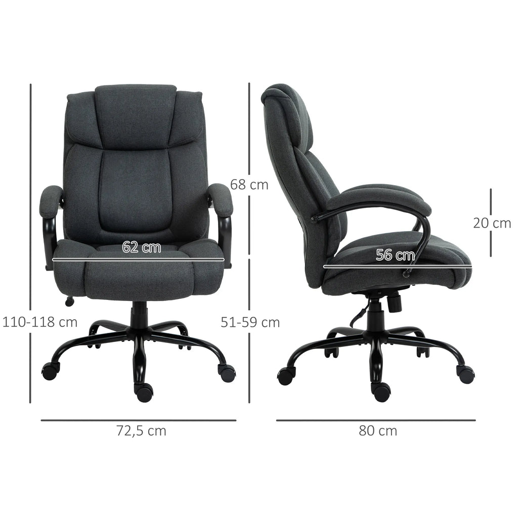 Biuro kėdė ergonomiška, iki 220 kg, tamsiai pilka