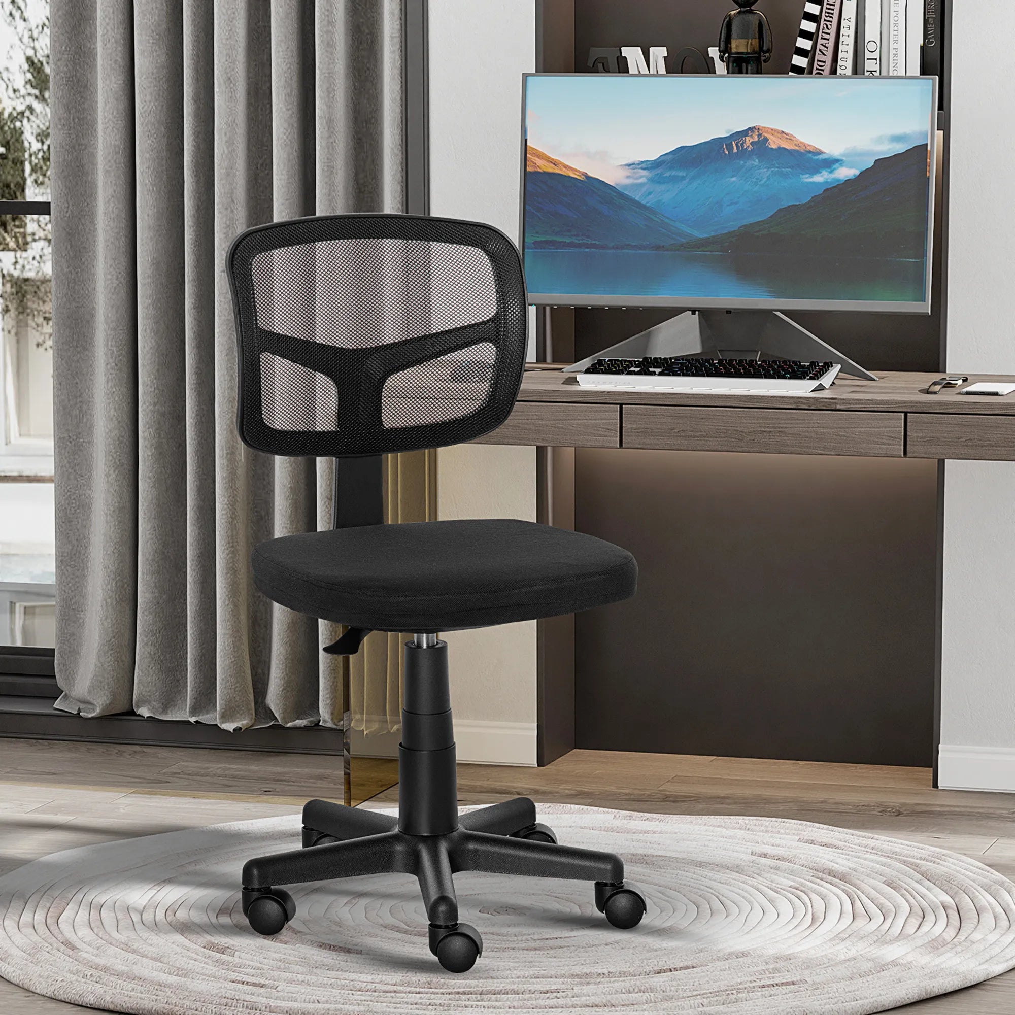 Biuro kėdė ergonomiška reguliuojama iki 120 kg, juoda
