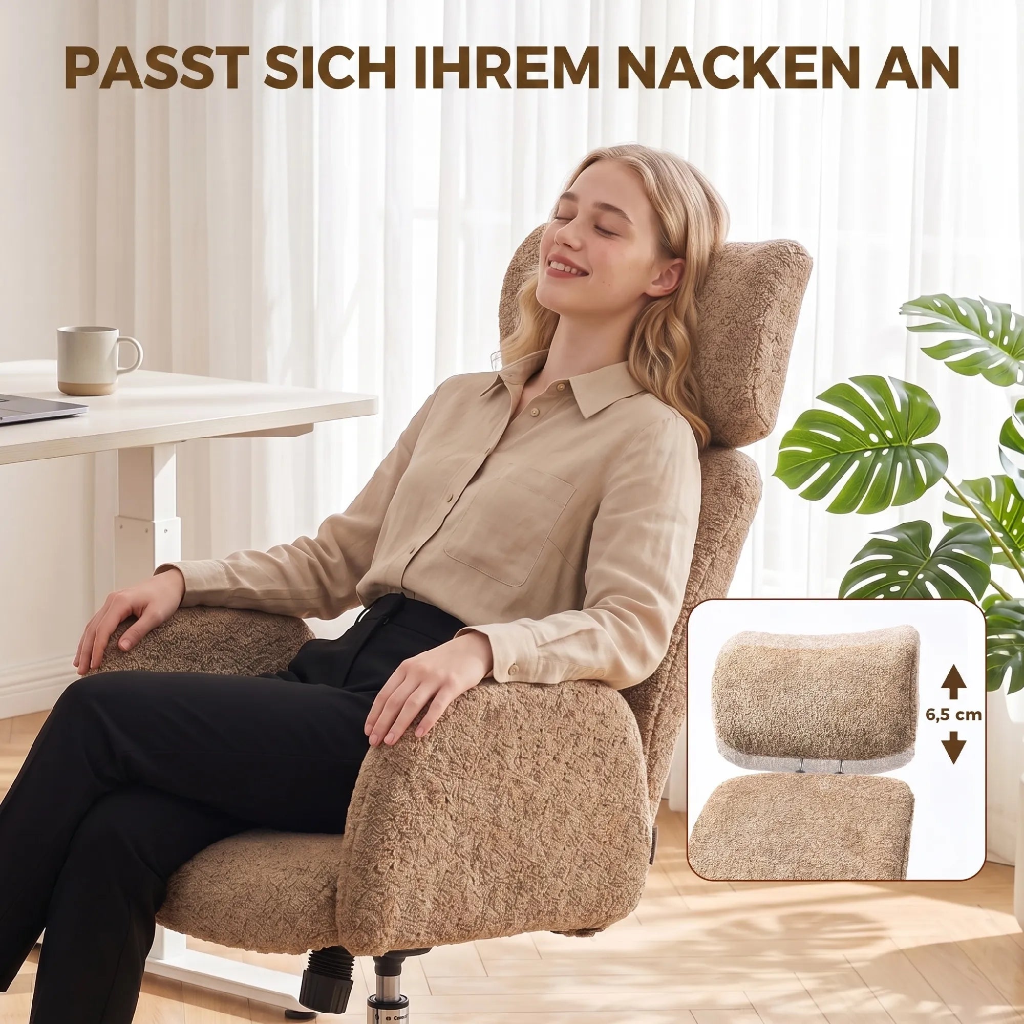Biuro kėdė ergonomiška reguliuojama ruda