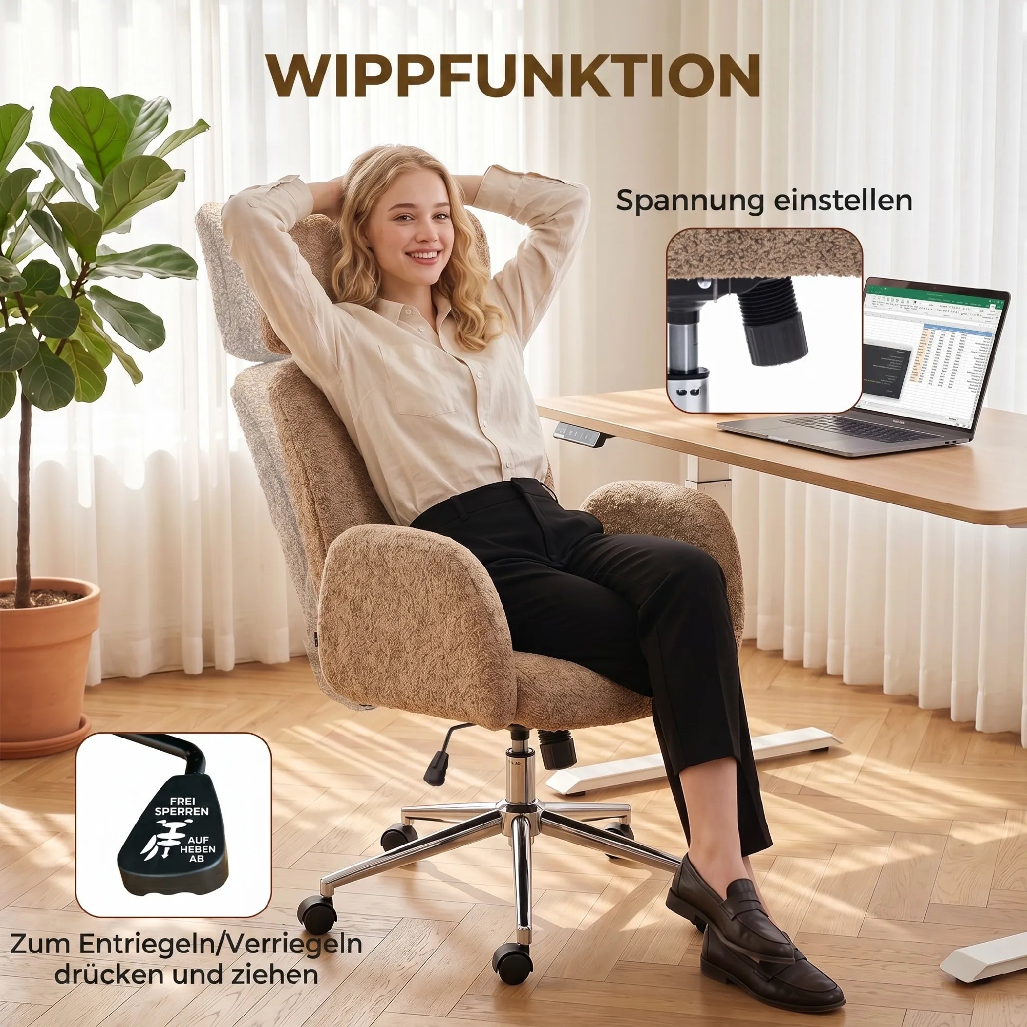 Biuro kėdė ergonomiška reguliuojama ruda