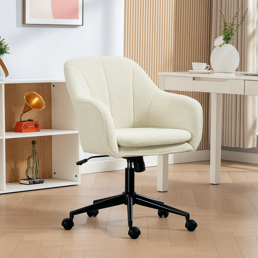 Biuro kėdė ergonomiška reguliuojamo aukščio iki 120 kg, smėlio spalvos
