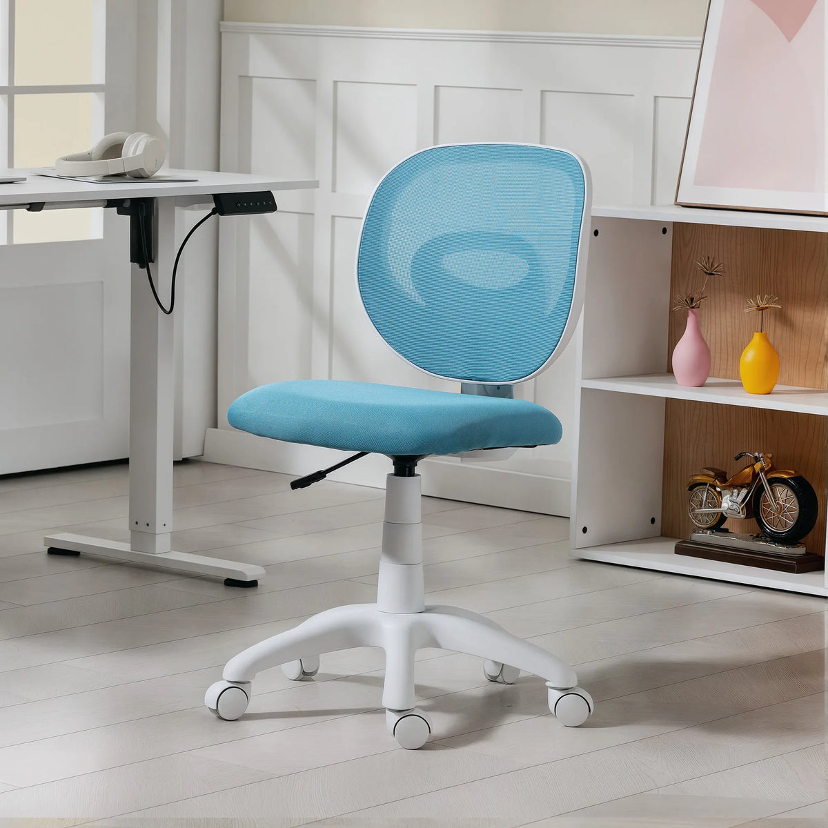 Biuro kėdė ergonomiška reguliuojamo aukščio, mėlyna