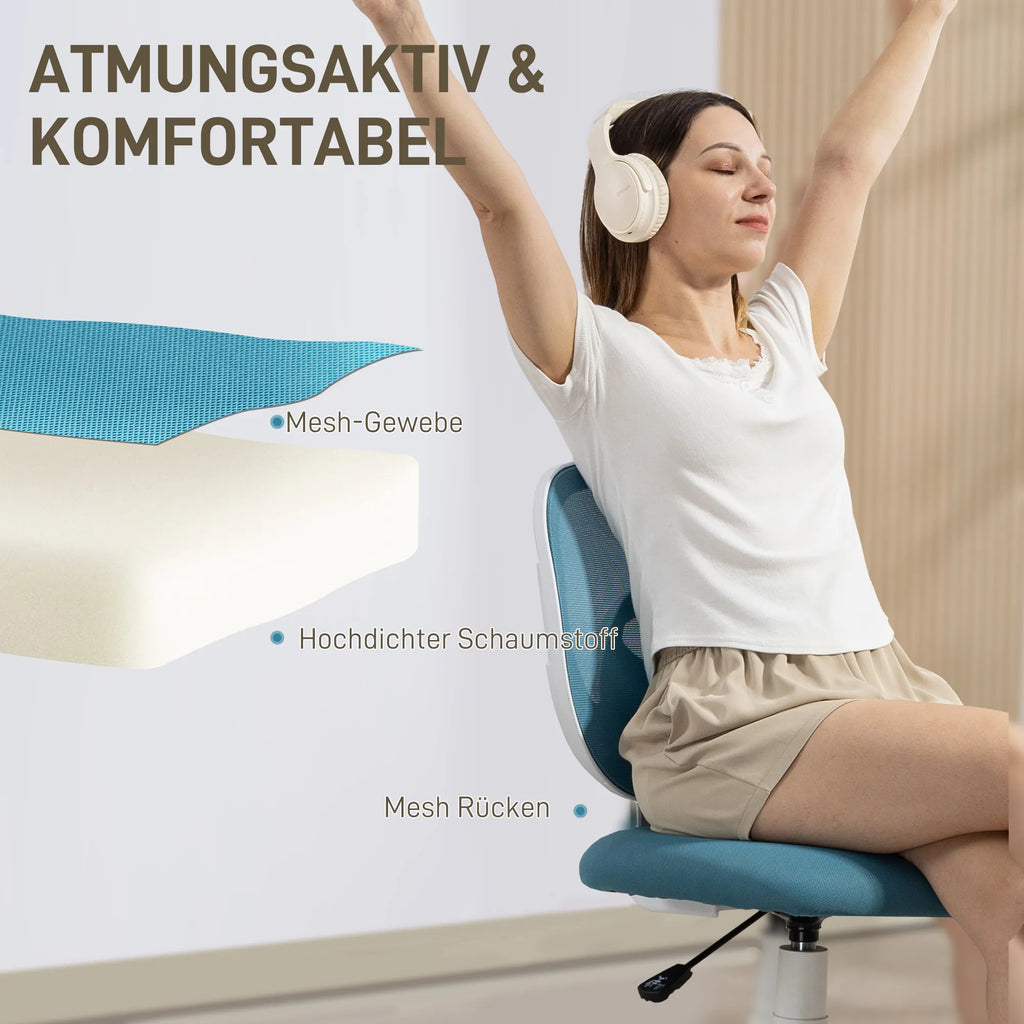 Biuro kėdė ergonomiška reguliuojamo aukščio, mėlyna