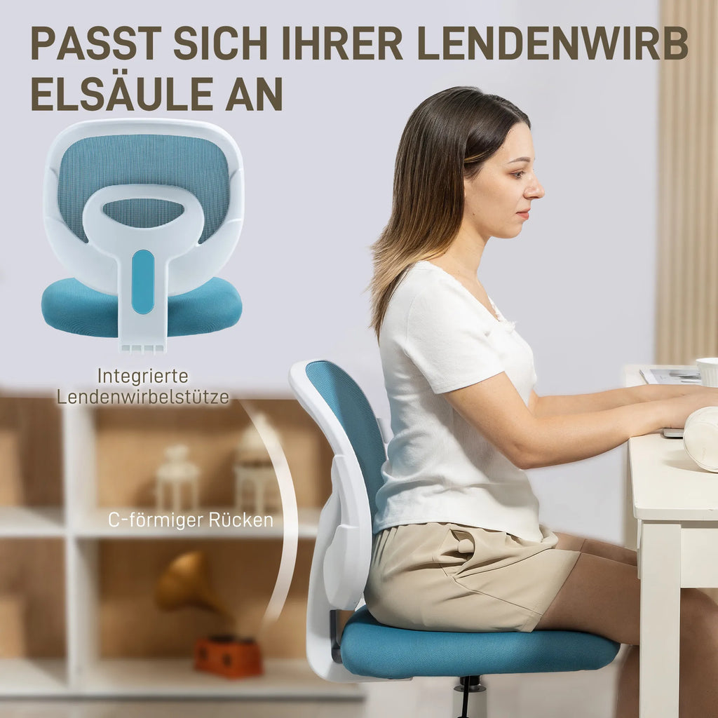 Biuro kėdė ergonomiška reguliuojamo aukščio, mėlyna
