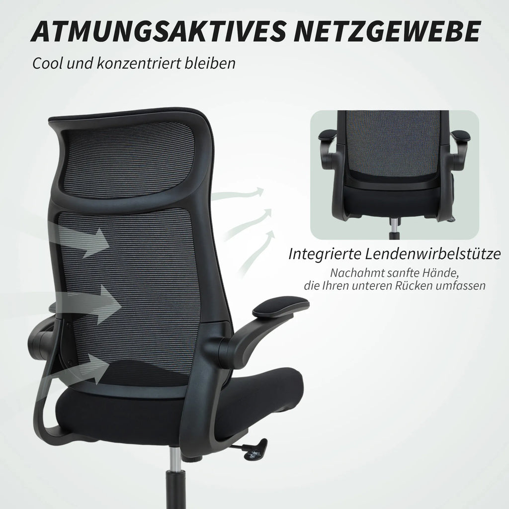 Biuro kėdė ergonomiška su 3D porankiais ir atrama galvai, iki 120 kg, juoda