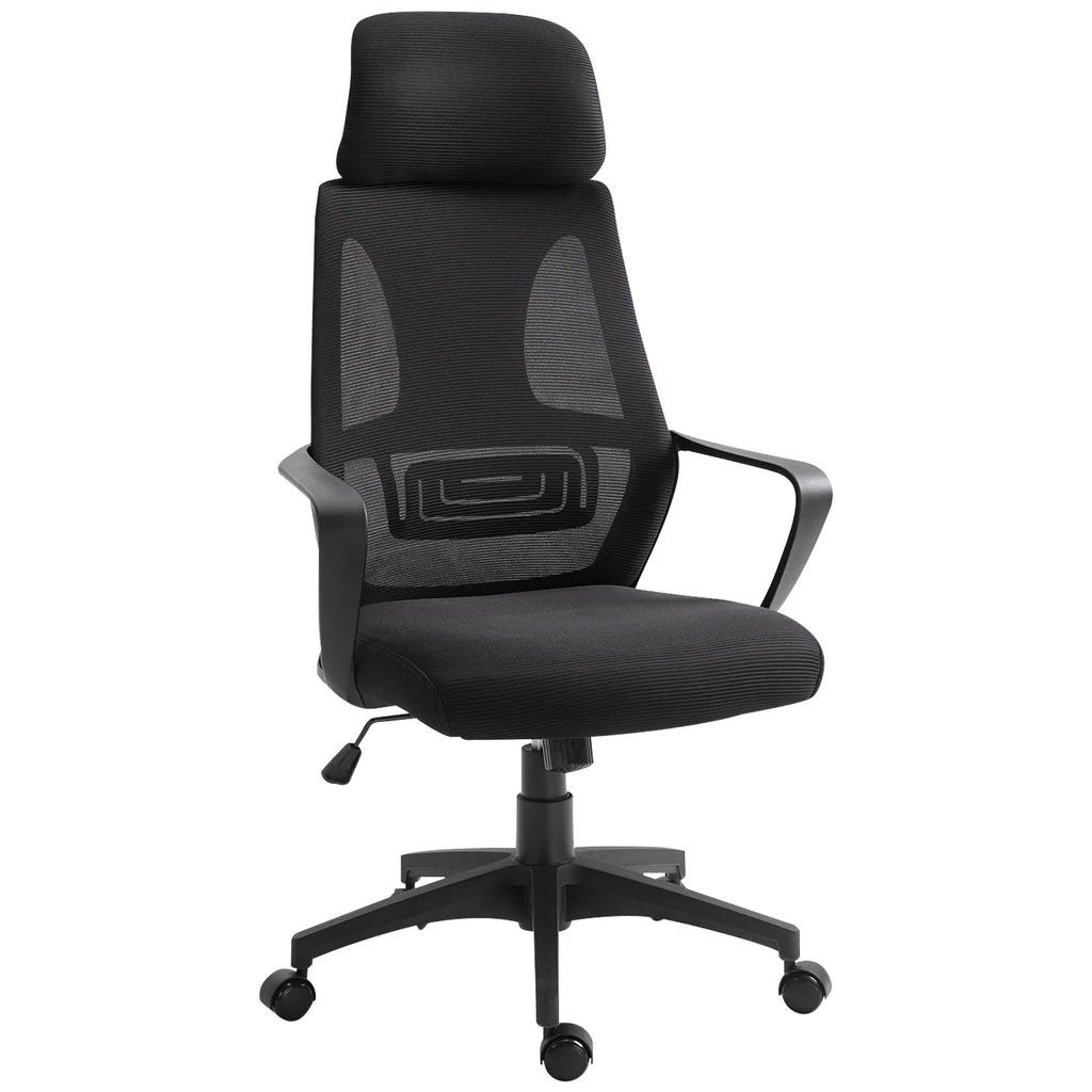 Biuro kėdė ergonomiška su atrama galvai ir juosmeniui iki 120 kg, juoda
