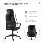 Biuro kėdė ergonomiška su atrama galvai ir juosmeniui iki 120 kg, juoda