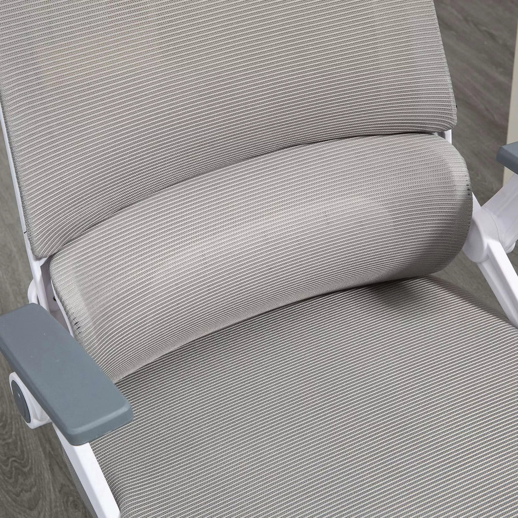 Biuro kėdė ergonomiška su galvos atrama iki 120 kg, pilka