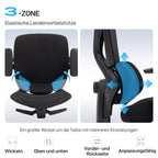 Biuro kėdė ergonomiška su kojų atrama ir juosmens atrama, iki 120 kg, juoda