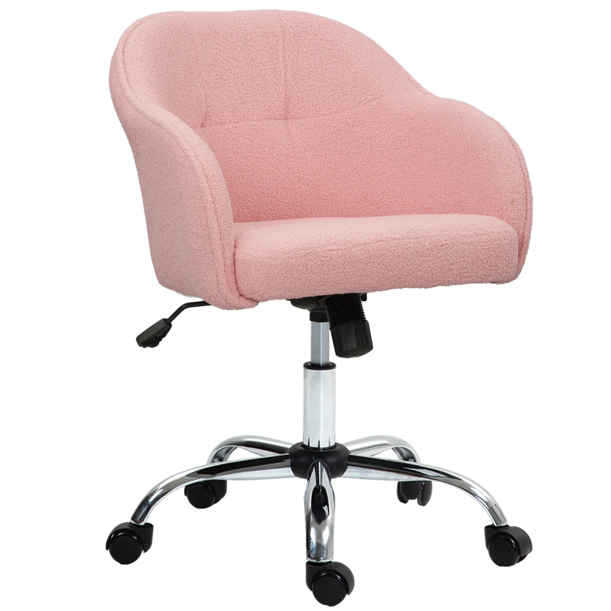 Biuro kėdė ergonomiška su ratukais, reguliuojamo aukščio, rožinė