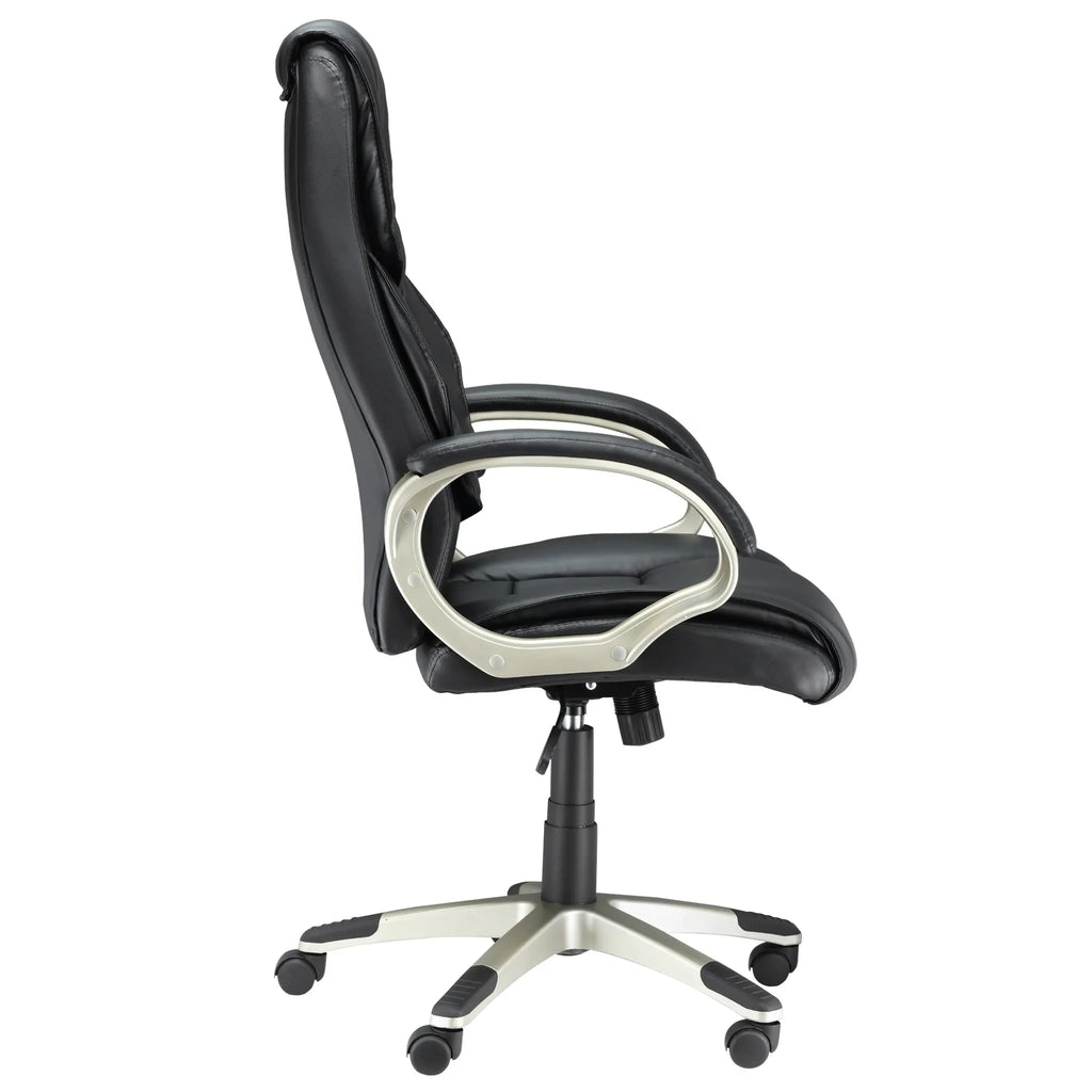 Biuro kėdė ergonomiška su supimosi funkcija iki 120 kg, juoda