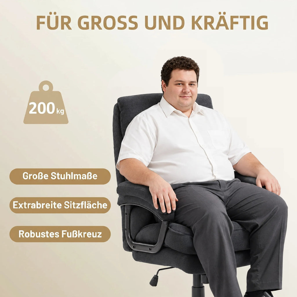 Biuro kėdė iki 200 kg su atlošu, juoda