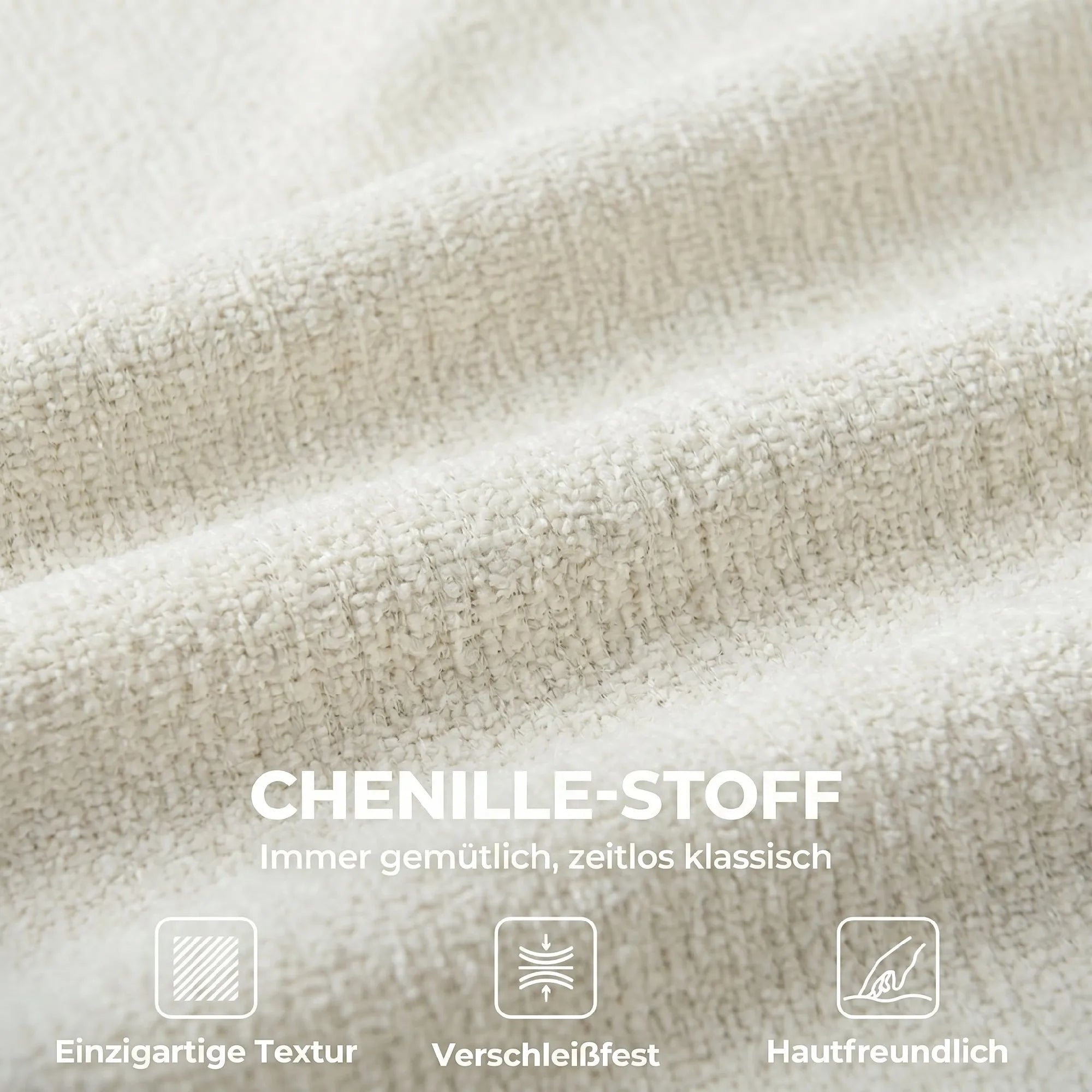 Biuro kėdė reguliuojamu aukščiu su šenilinio audinio apdaila, kreminės spalvos